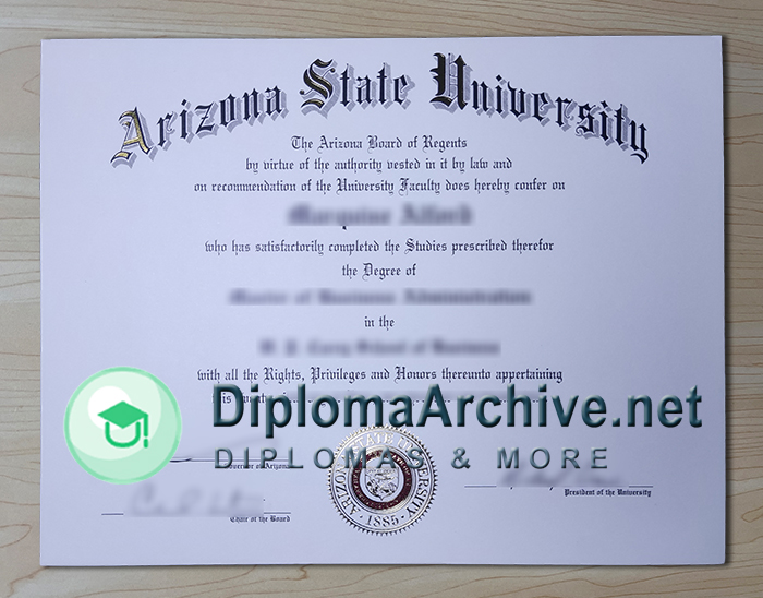 Arizona State University diploma