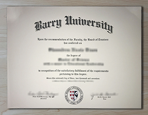 Barry University diploma