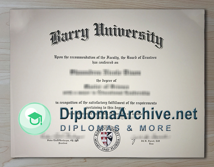 Barry University diploma