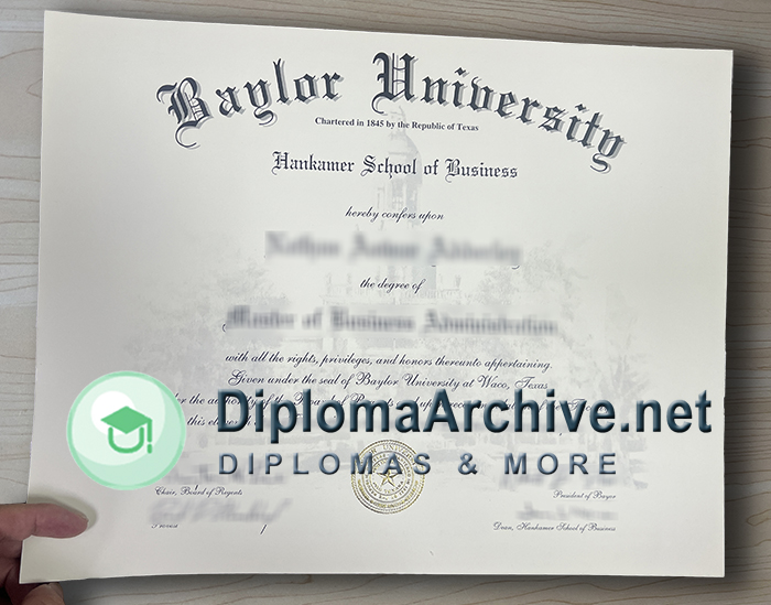 Baylor University diploma