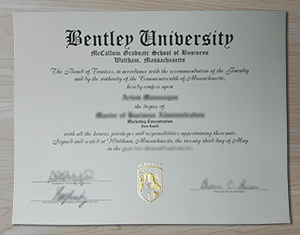 Bentley University diploma