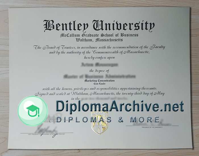 Bentley University diploma