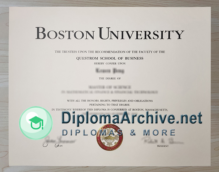 Boston University diploma
