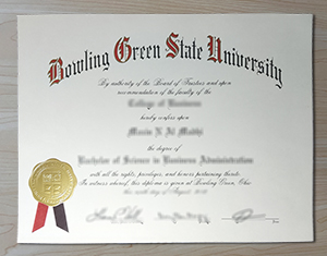 Bowling Green State University diploma