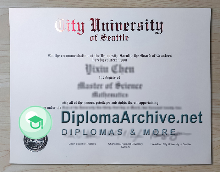 City University of Seattle diploma