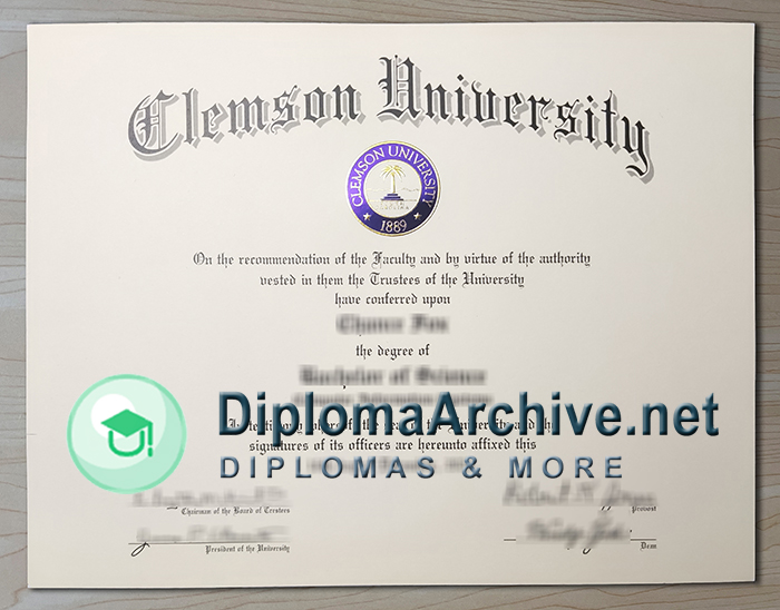 Clemson University diploma