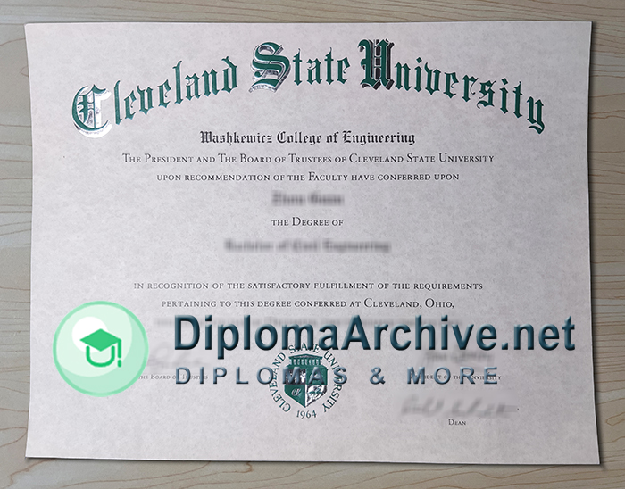 Cleveland State University diploma