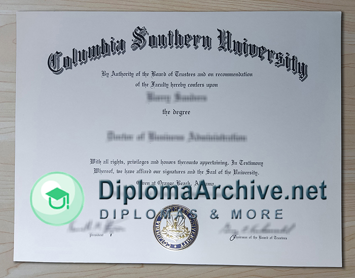 Columbia Southern University diploma