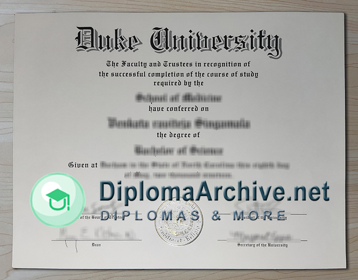 Duke University diploma
