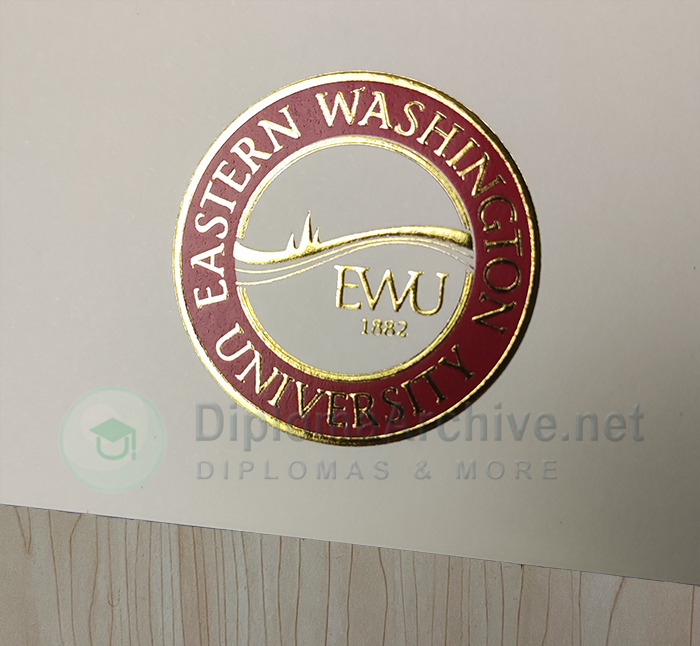 EWU Eastern Washington University diploma of Embossed seal