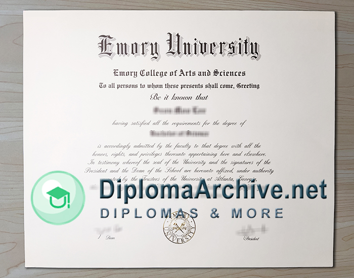 Emory University diploma