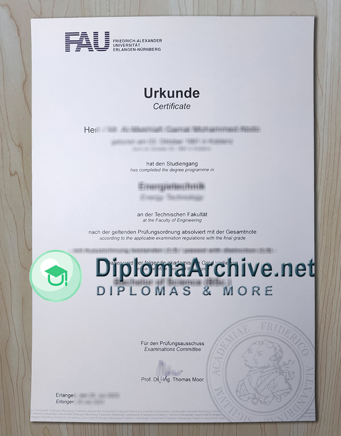 Friedrich-Alexander-Universität Urkunde
