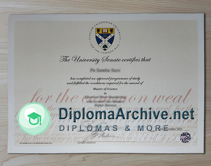 Glasgow Caledonian University diploma