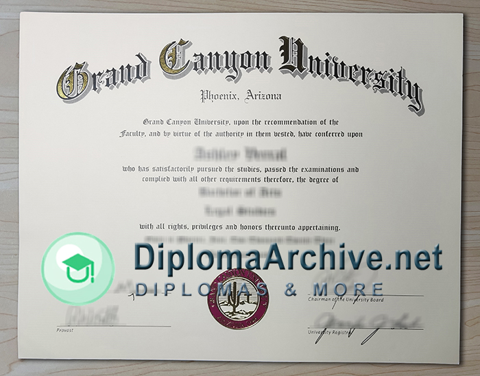 Grand Canyon University diploma