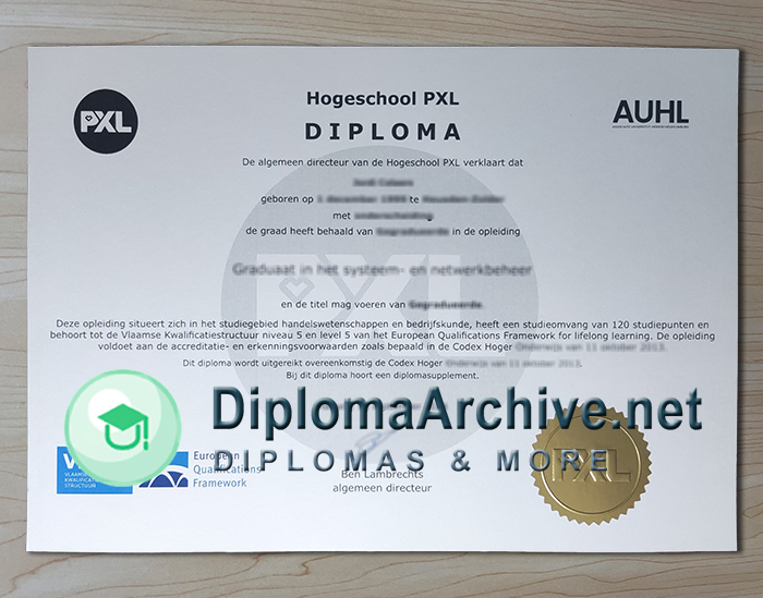 Hogeschool PXL diploma