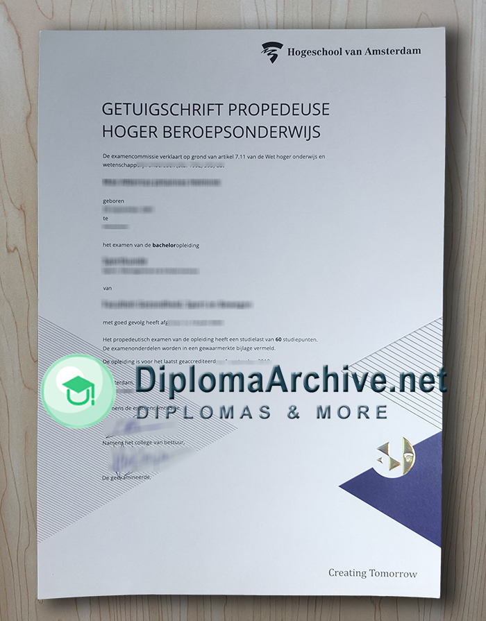 Hogeschool van Amsterdam diploma