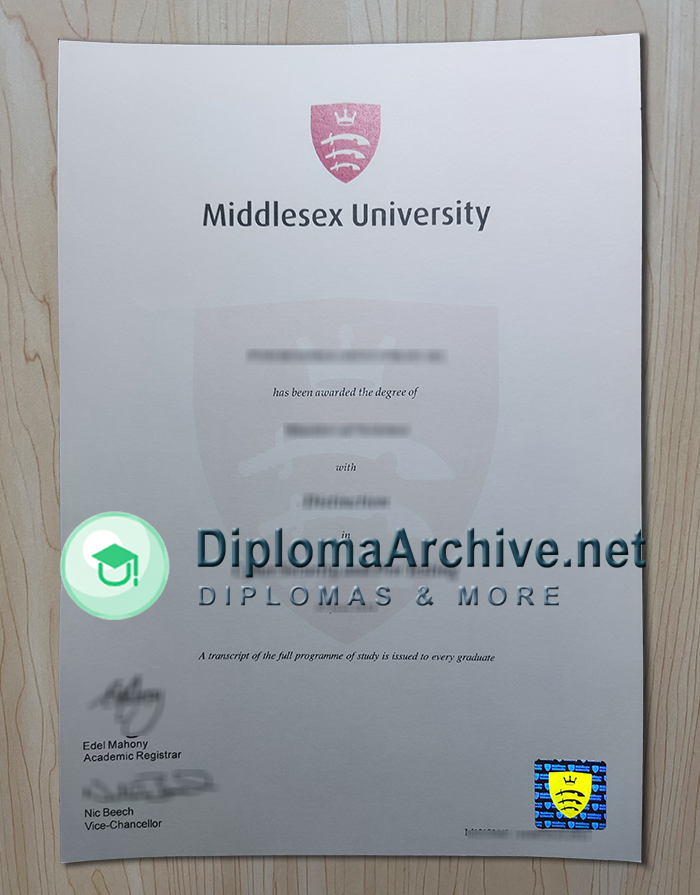 Middlesex University diploma