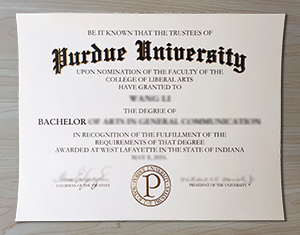 Purdue University diploma