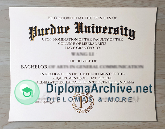 Purdue University diploma