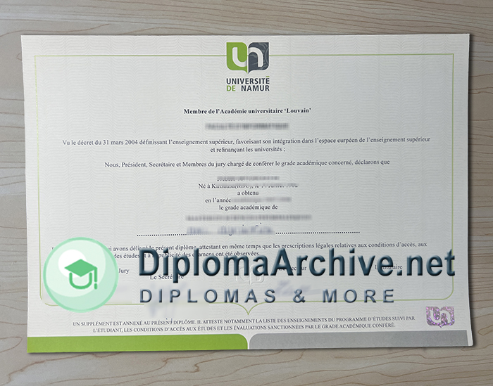 Université de Namur degree