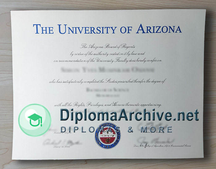 University of Arizona diploma