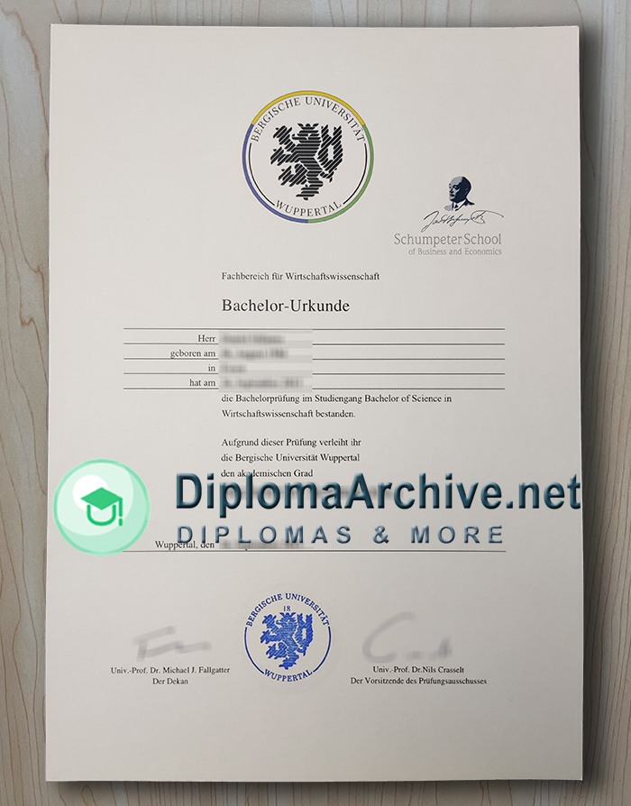 University of Wuppertal Urkunde