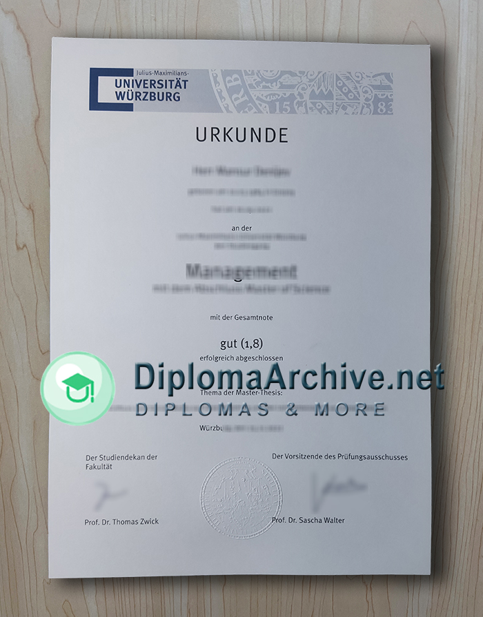University of Würzburg Urkunde