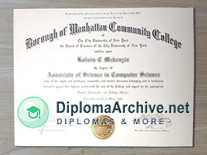 Borough of Manhattan Community College diploma