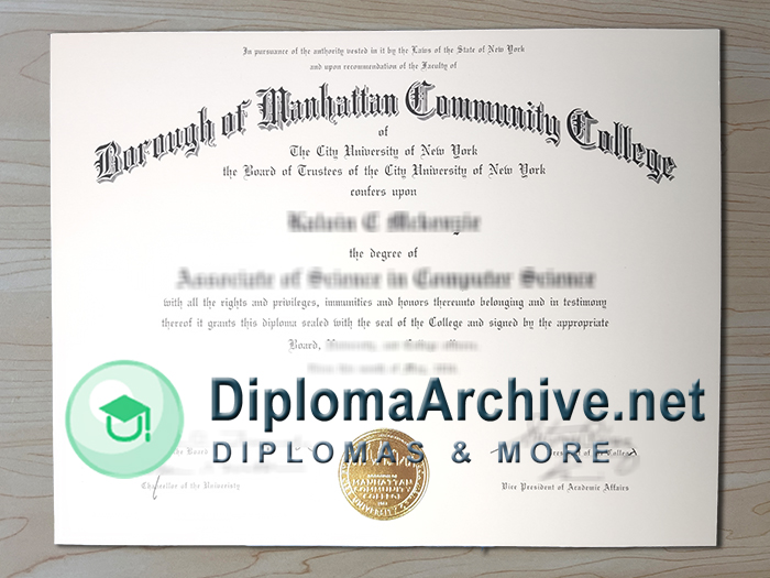 Borough of Manhattan Community College diploma