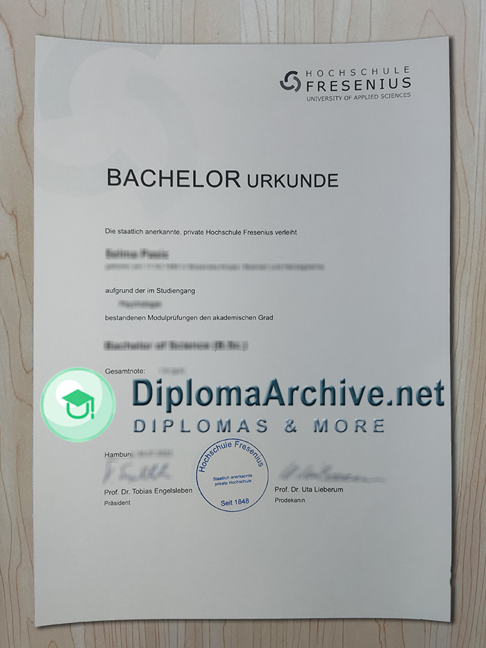 Fresenius University of Applied Sciences diploma