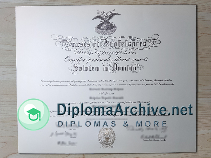 Georgetown College diploma