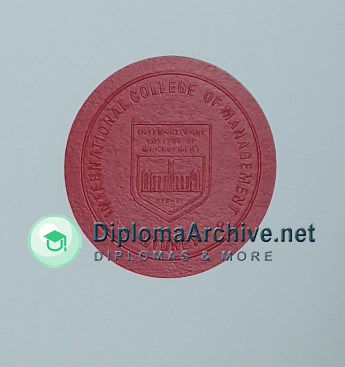 International College of Management Sydney diploma seal
