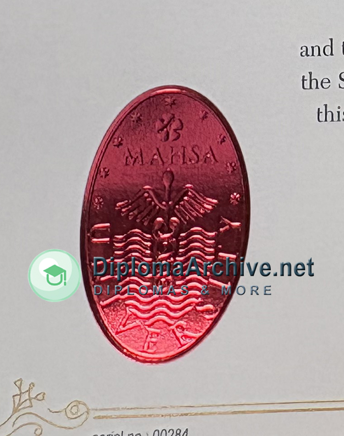MAHSA University Diploma seal