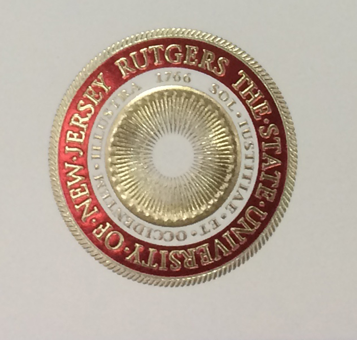 Rutgers University Camden diploma seal