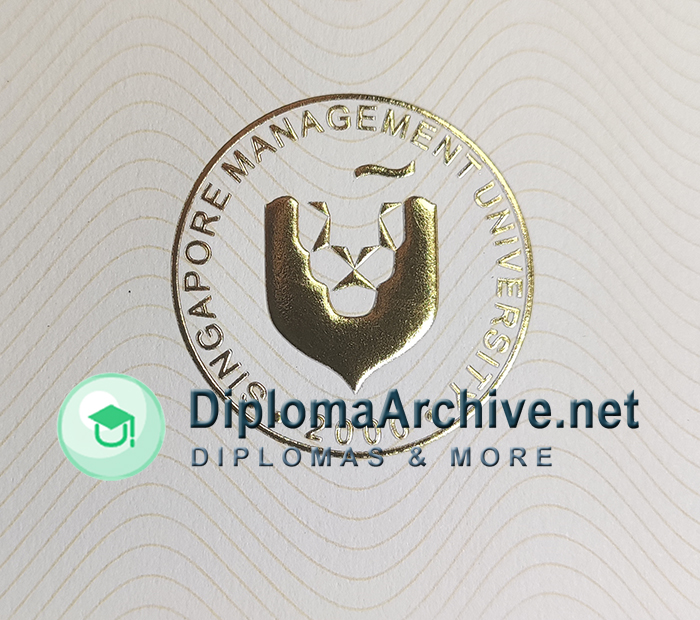 Singapore Management University diploma of gold seal
