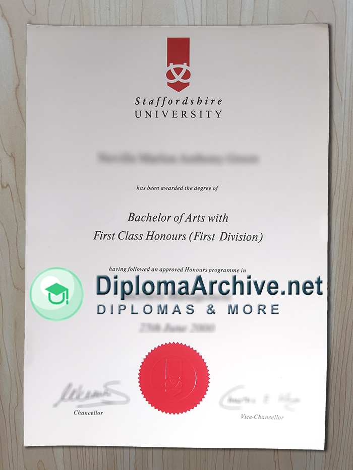 Staffordshire University diploma