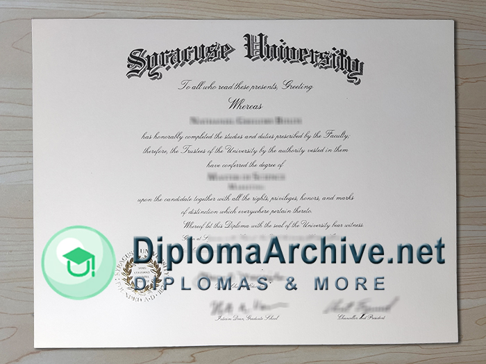 Syracuse University diploma