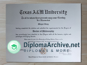 Texas A&M University diploma