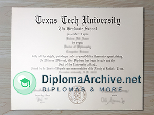 Texas Tech University diploma