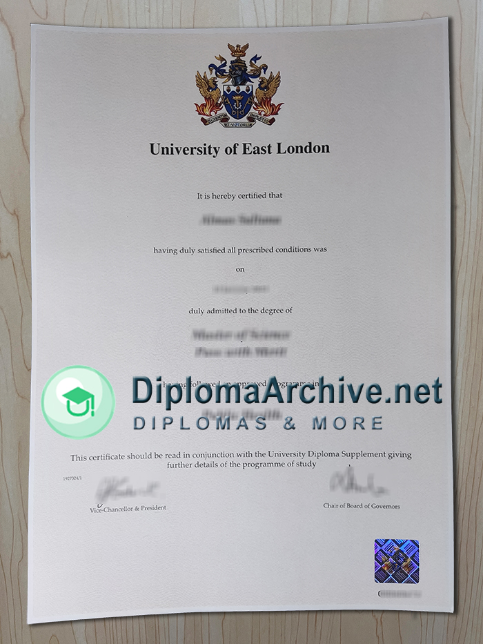 University of East London diploma