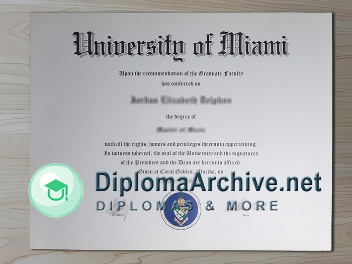University of Miami diploma
