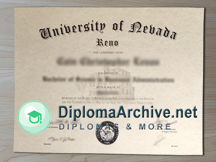 University of Nevada Reno diploma