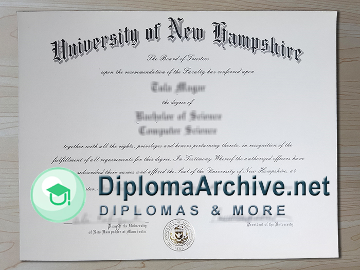 University of New Hampshire diploma