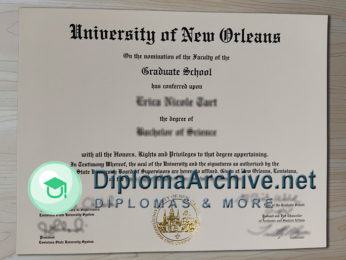 University of New Orleans degree
