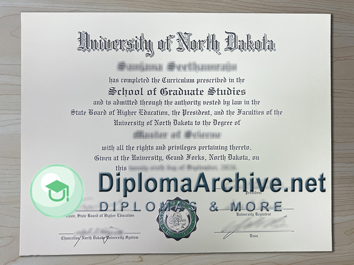 University of North Dakota diploma