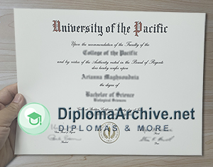 University of the Pacific diploma