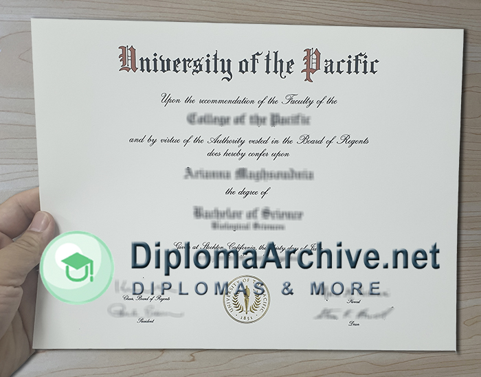 University of the Pacific diploma