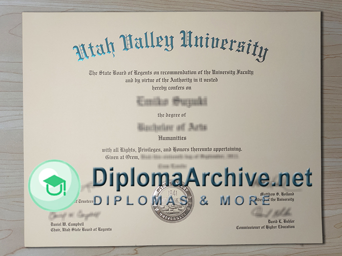 Utah Valley University degree