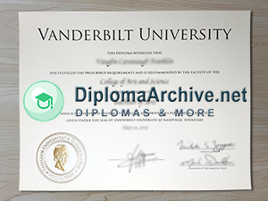Vanderbilt University diploma