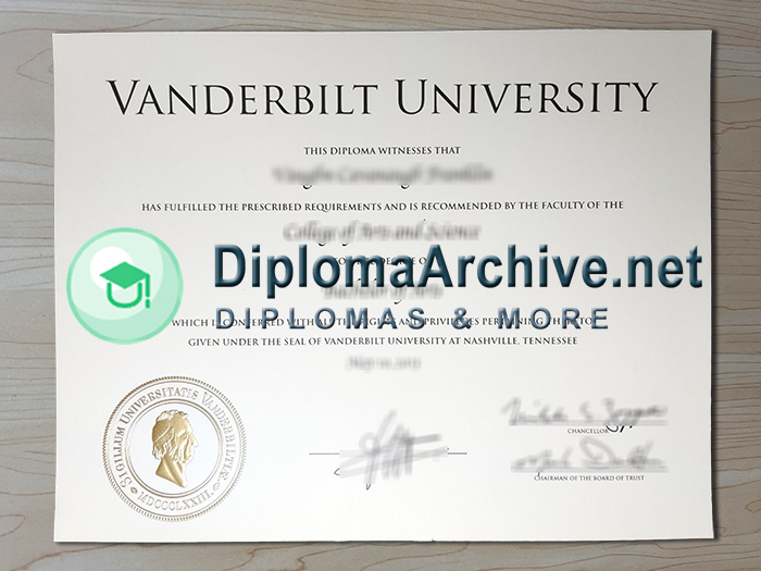 Vanderbilt University diploma
